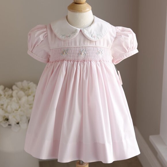 Rare Pink Smocked Traditional Heirloom Dress Boutique Spring Portrait 18 Months - Picture 1 of 5
